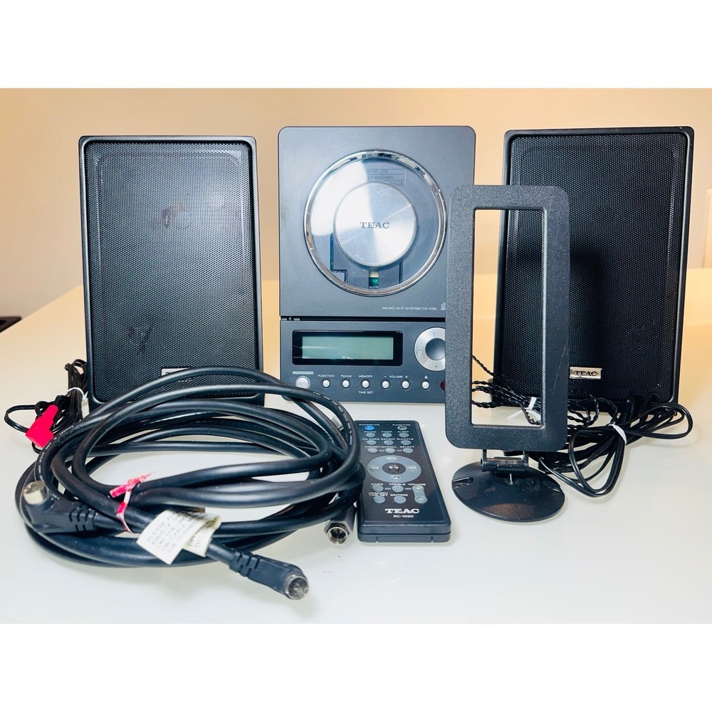 TEAC CD-X10i Micro Hi-Fi System Vertical CD Player NXT Speakers Remote Black